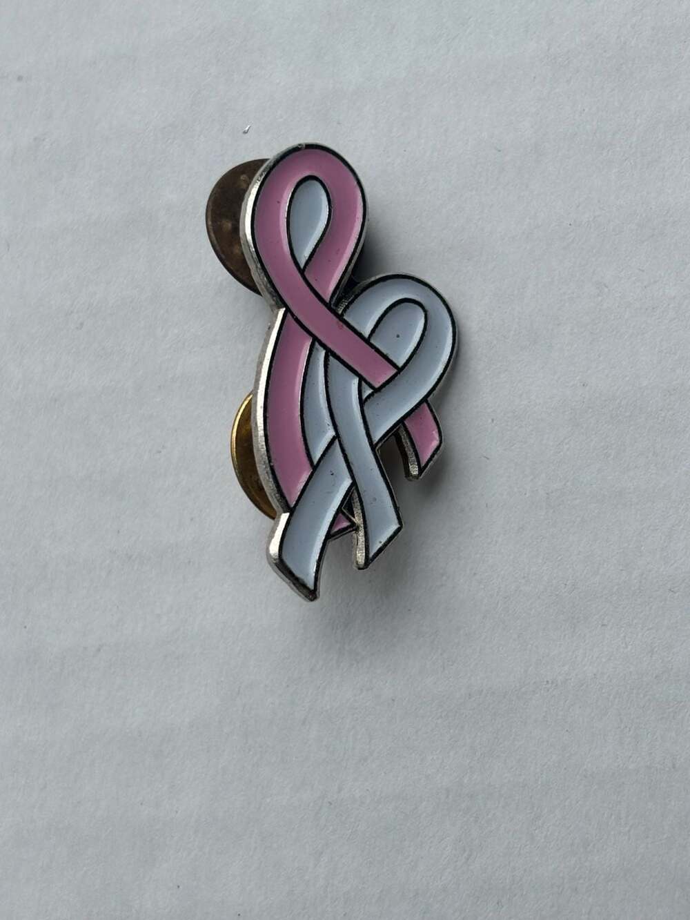 Pink and Light Blue Awareness Ribbon Enamel Lapel Pin